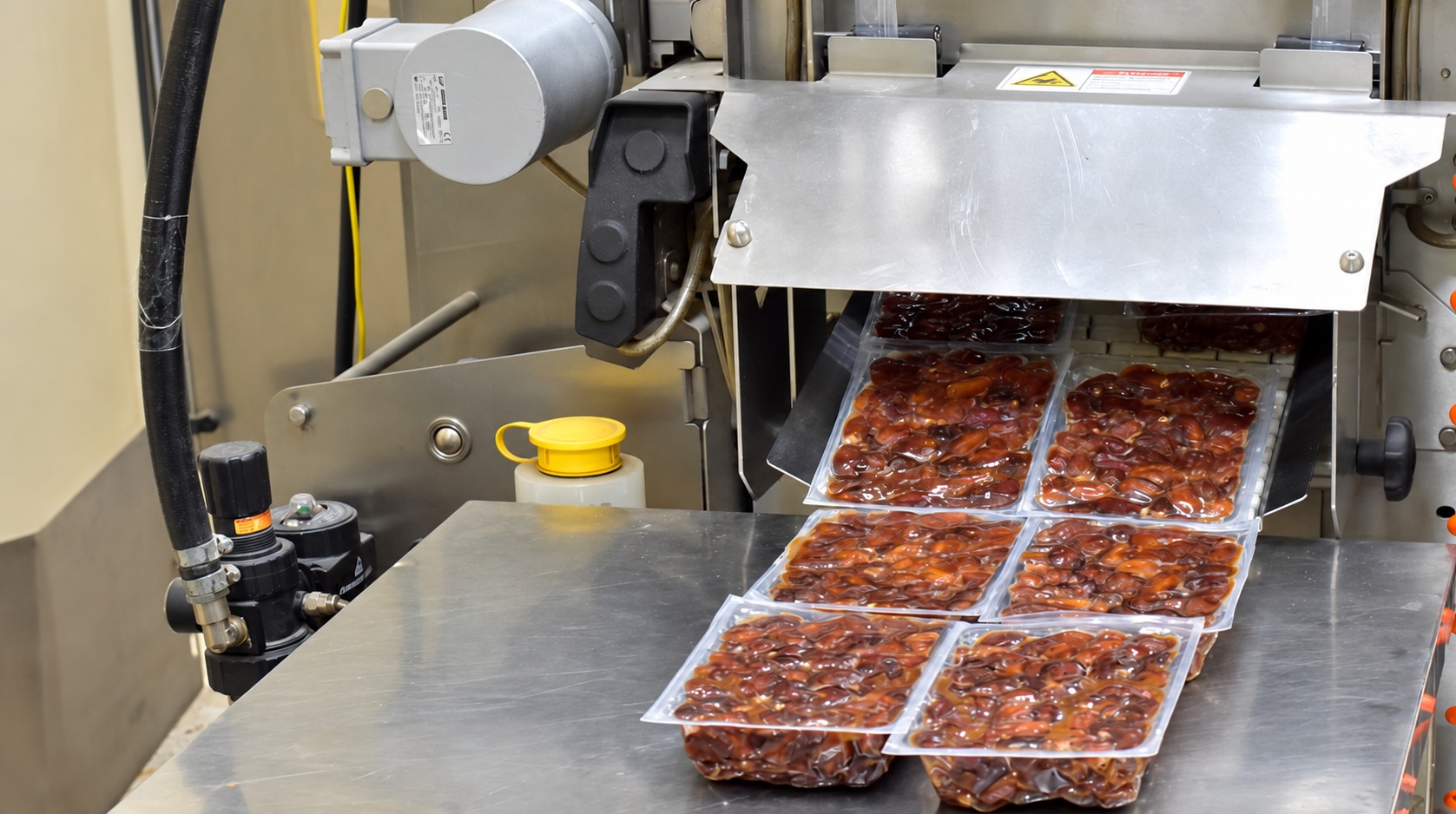 Azzad production line packing dates into trays